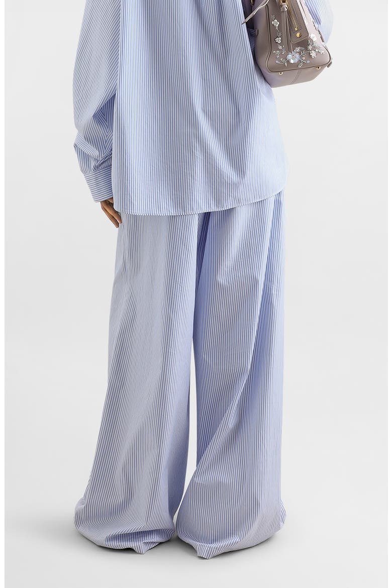 Embellished Stripe Cotton Poplin Wide Leg Pants, Alternate, color, S8051 STRIPED - BLUE/ WHITE