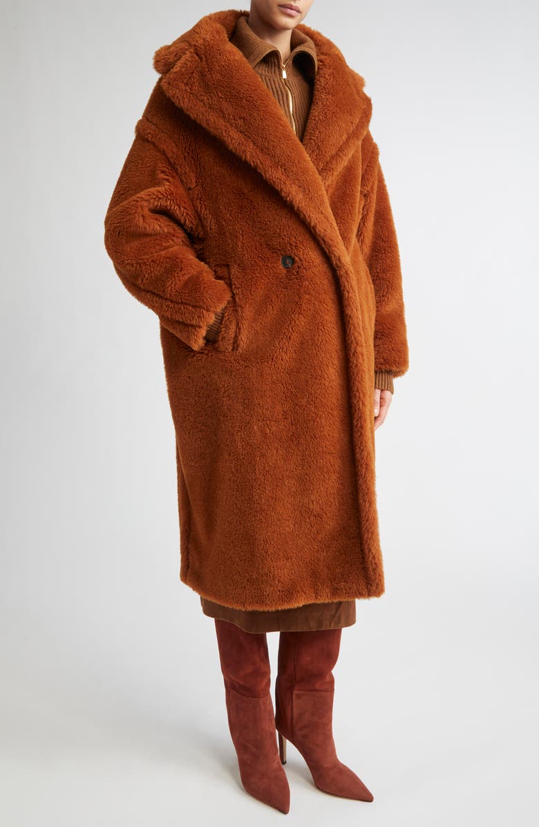 Max Mara Tedgirl Oversize Double Breasted Alpaca Blend Coat, Alternate, color, Brown Bronze
