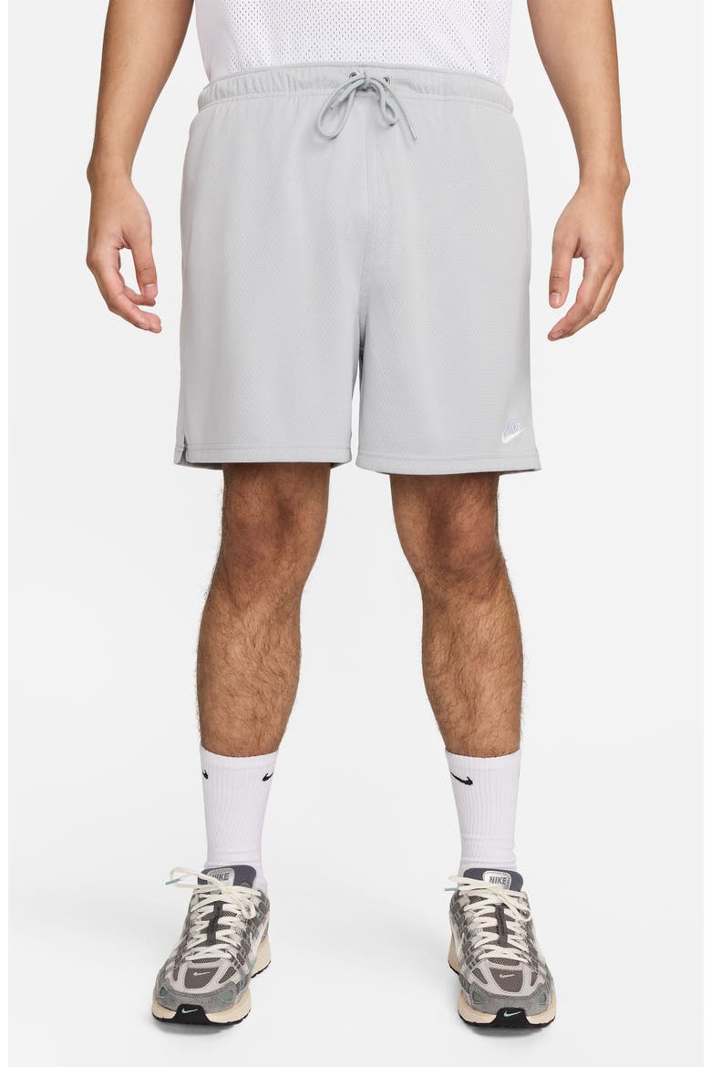 Club Flow Mesh Athletic Shorts, Main, color, 077 LTSKGY/WHITE