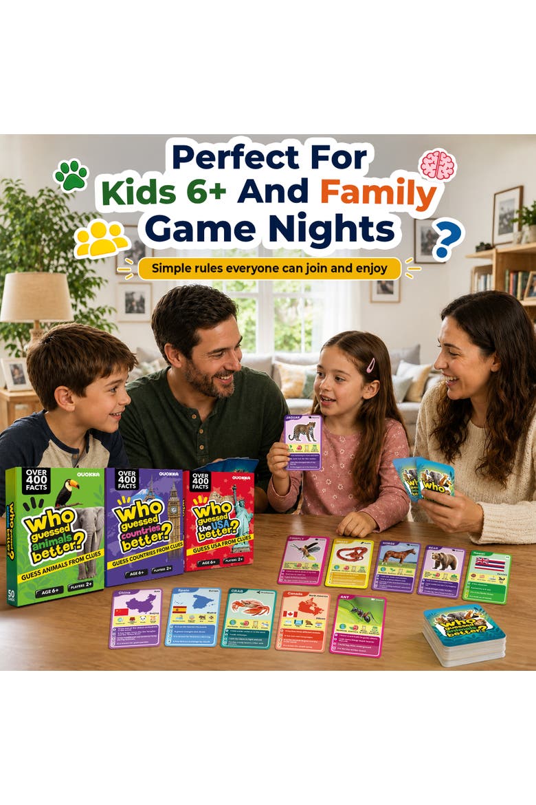 Who Guess It Better Visual Clue Card Game Collection, Alternate, color, Animals