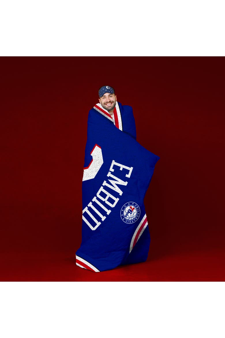 Philadelphia 76ers Joel Embiid 60" x 80" Raschel Throw Blanket, Alternate, color, None