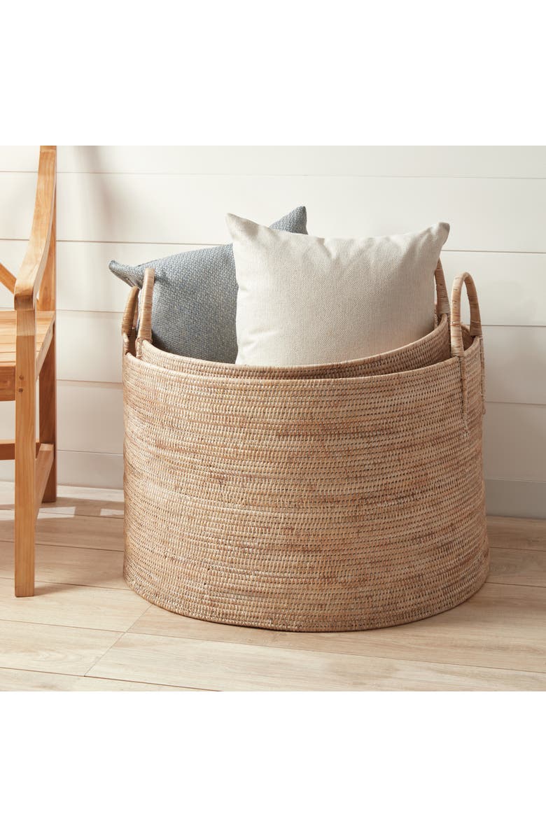 Napa Home & Garden Burma Rattan Hampers With Handles, Set of 2, Alternate, color, White