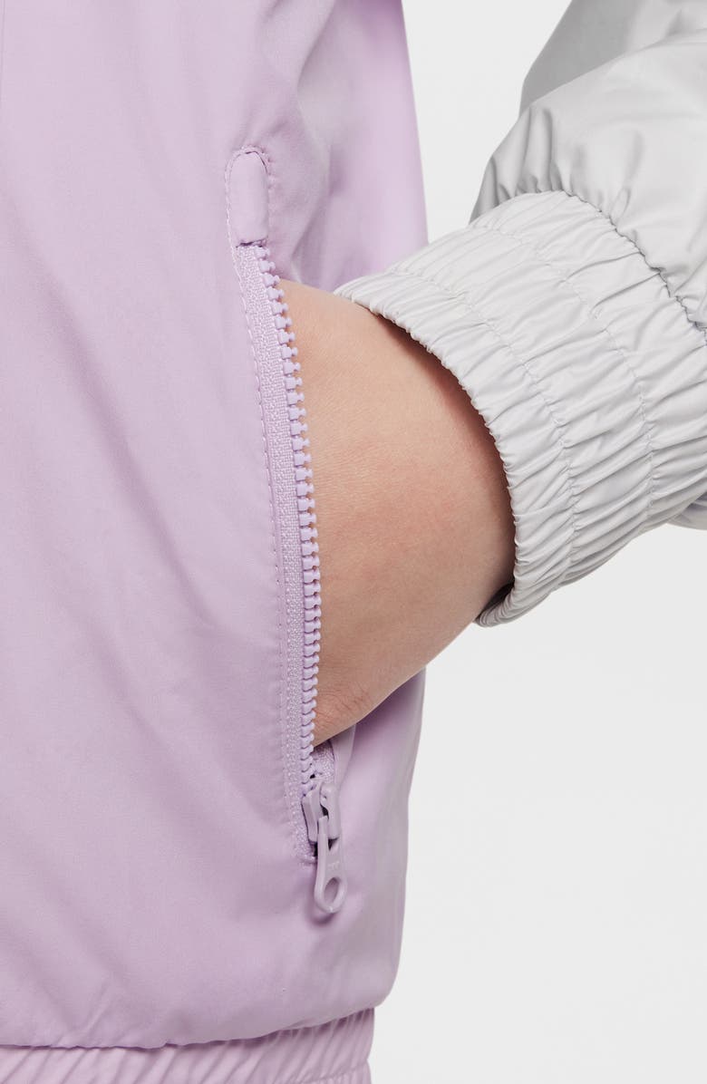 Nike Kids' Windrunner Hooded Water Repellent Jacket, Alternate, color, White/ Doll/ Photon/ Black