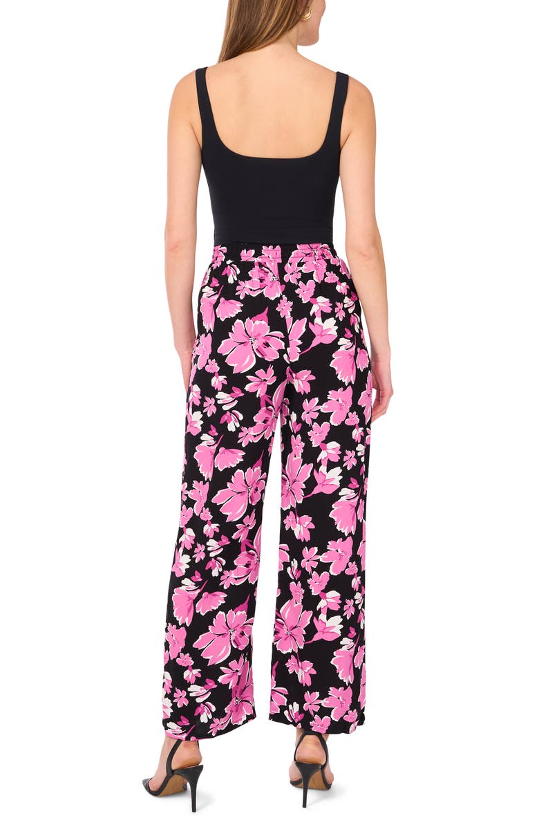 Vince Camuto Floral Print Wide Leg Drawstring Pants, Alternate, color,