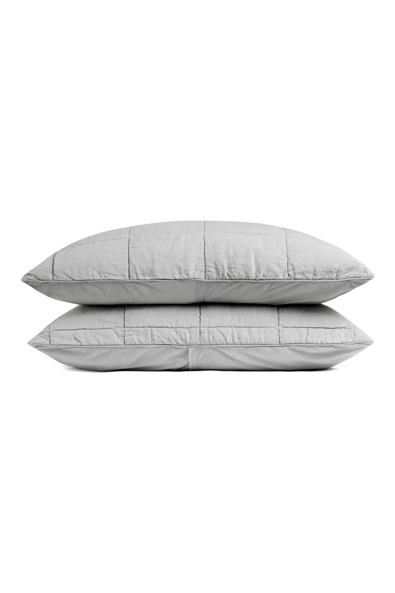 Linen Box Quilted Sham Set, Main, color, FOG