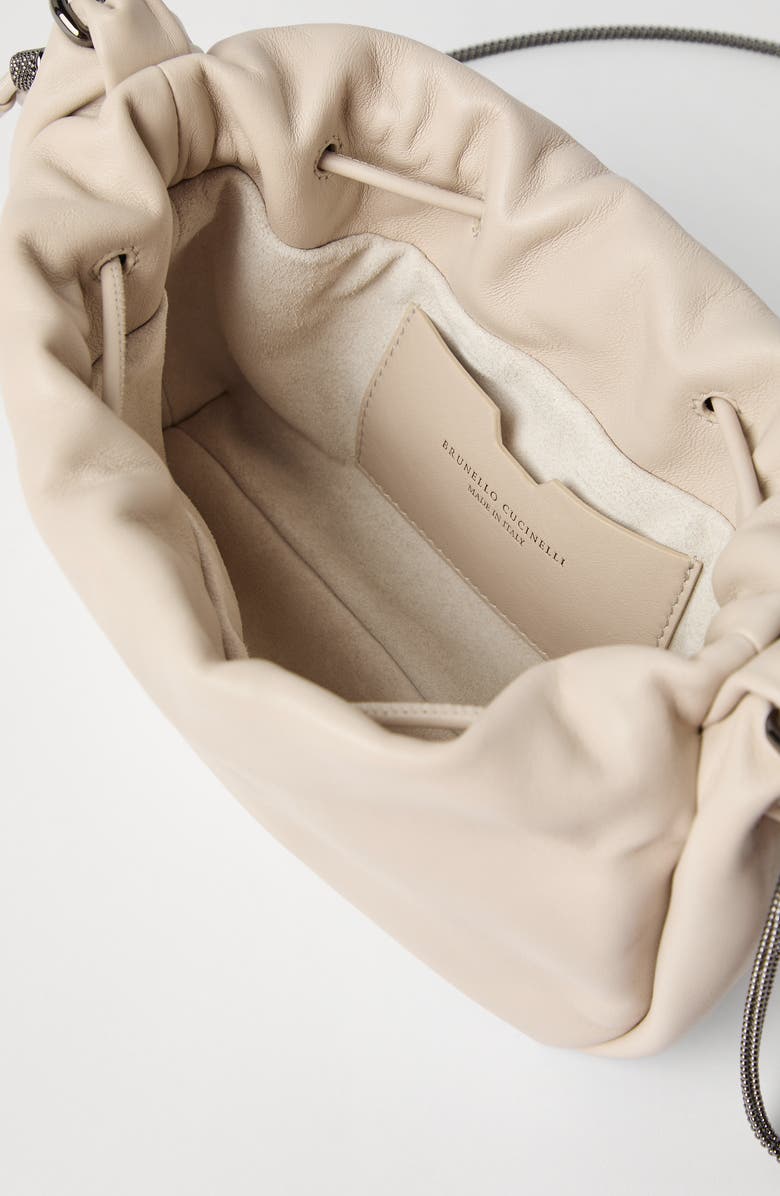 Brunello Cucinelli Soft leather mini Mellow Bucket bag, Alternate, color,