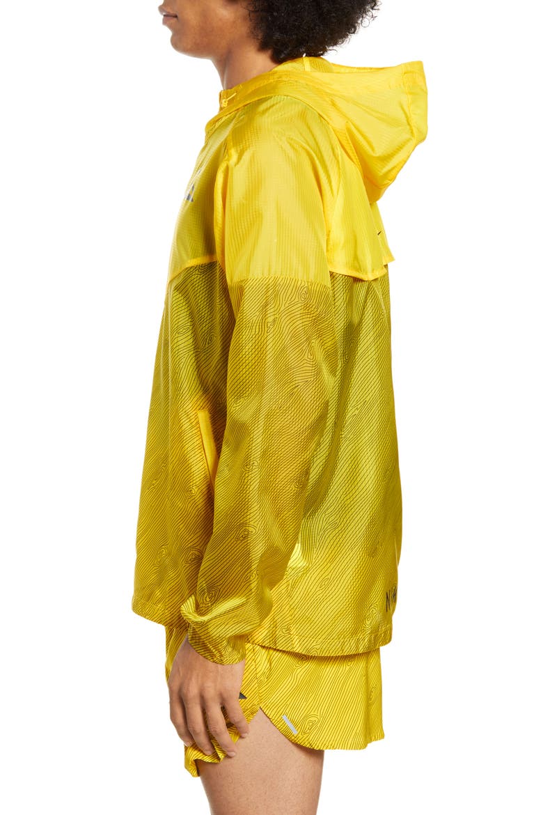 Men's Windrunner Hooded Running Jacket, Alternate, color, SPEED YELLOW/ BLACK