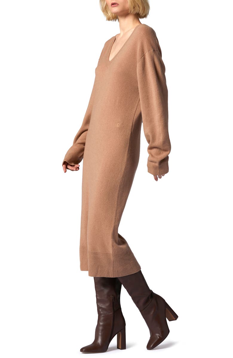 Equipment Jeannie Long Sleeve Cashmere Sweater Dress, Alternate, color, Camel