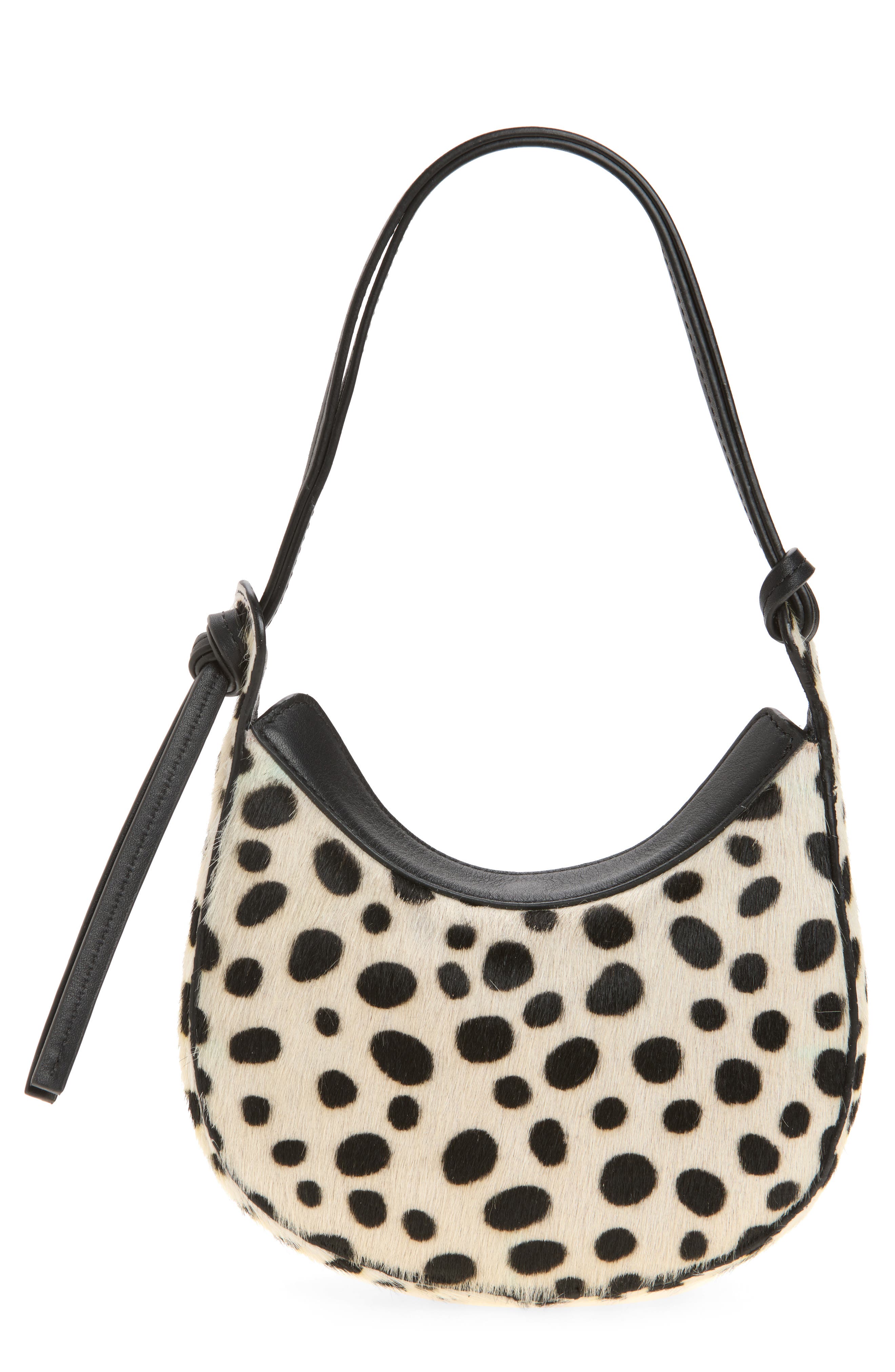 Mini Rosetta Calf Hair Shoulder Bag, Alternate, color, DALMATIAN HAIRCALF