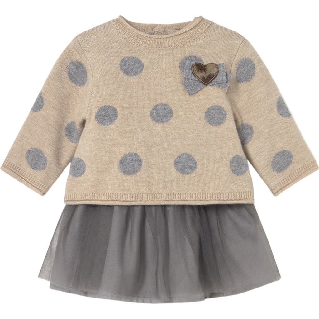 Mayoral Polka-dot Tulle Dress In Neutral