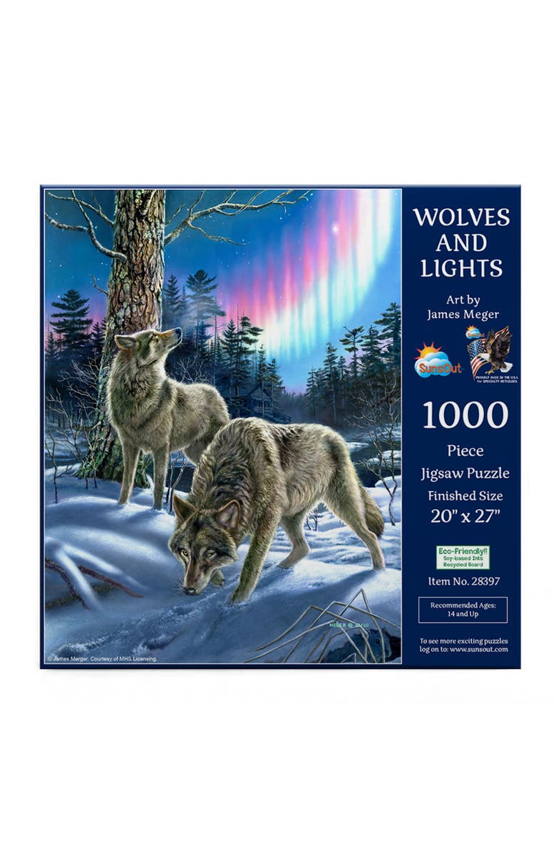 Sunsout Wolves and Lights 1000 piece Jigsaw Puzzle for Adults, Alternate, color, Multicolor