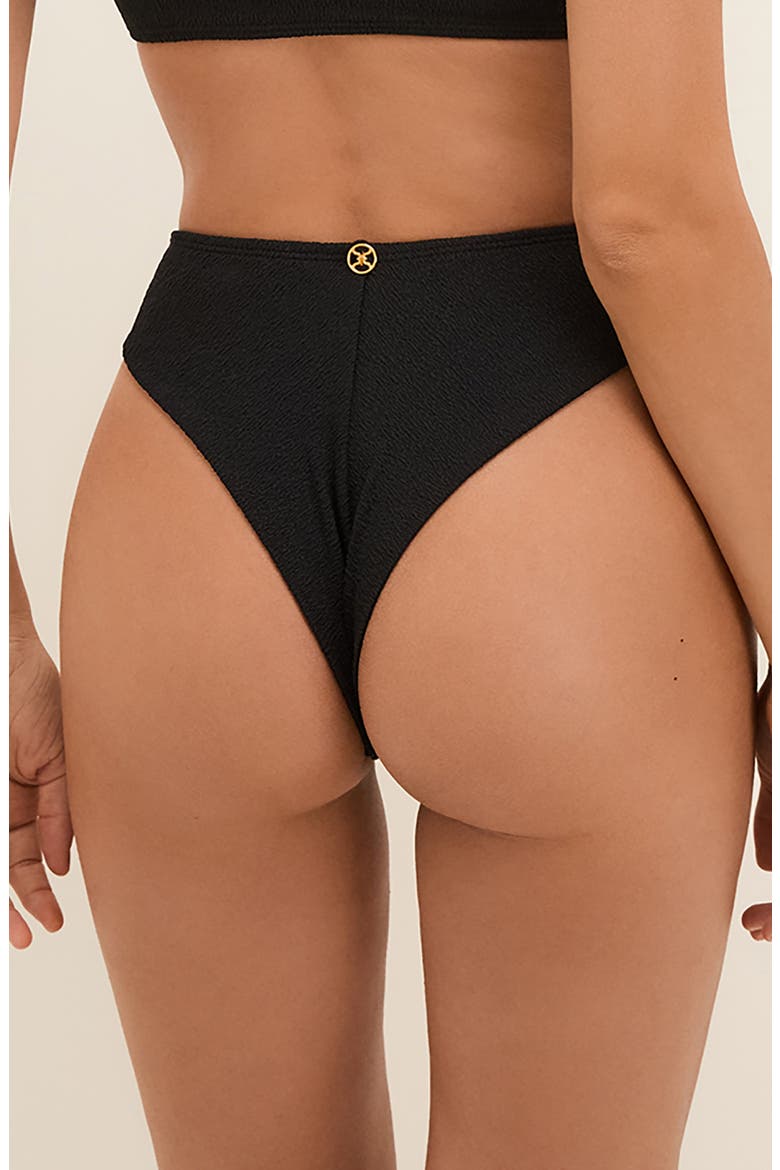 Firenze Gigi Hot High Waist Bikini Bottoms, Alternate, color, BLACK