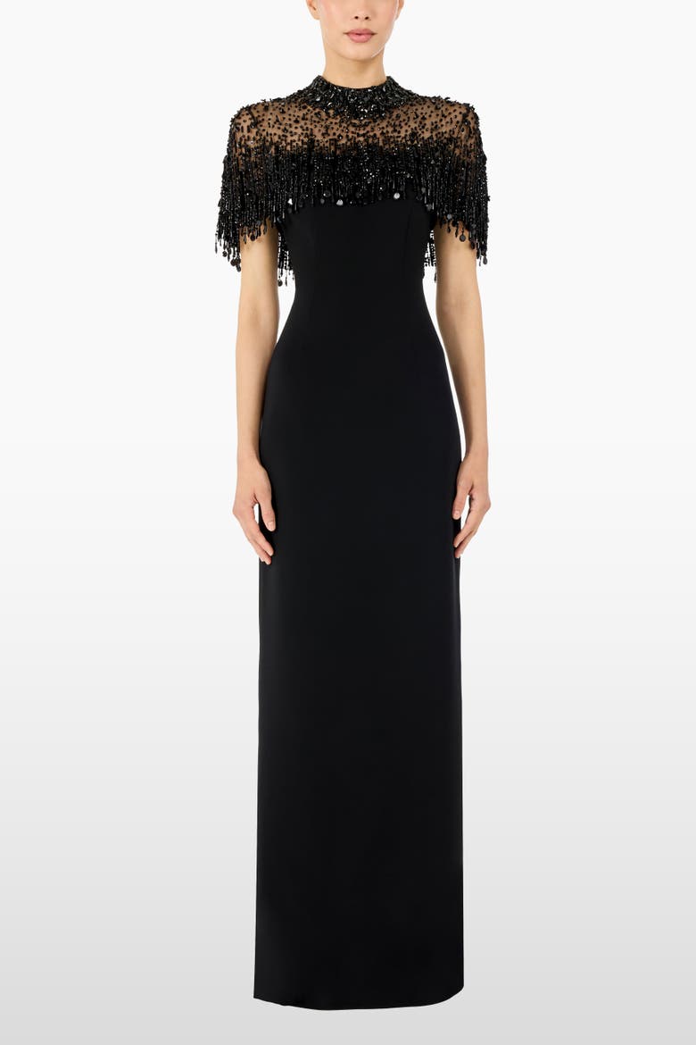 Livia Beaded-Embellishment Maxi Dress, Alternate, color, Liquorice