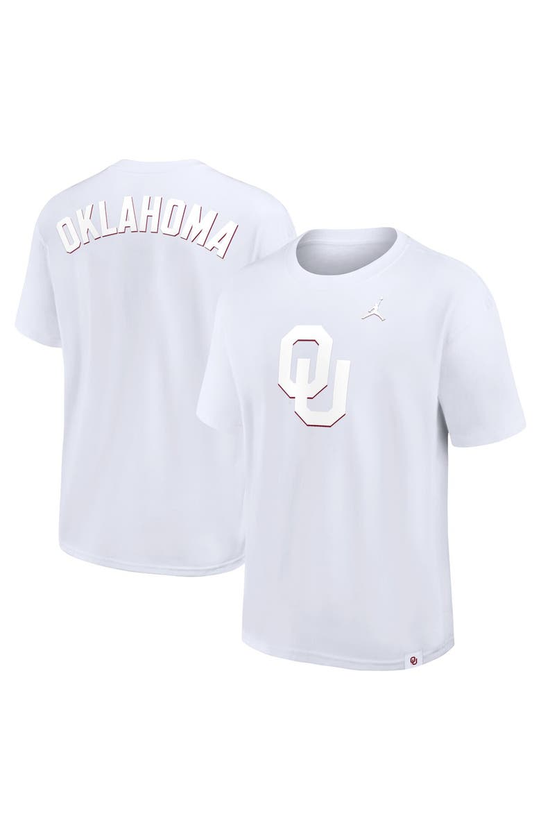 Jordan Brand Men's Jordan Brand White Oklahoma Sooners 2-Hit Statement Max90 T-Shirt, Main, color, 