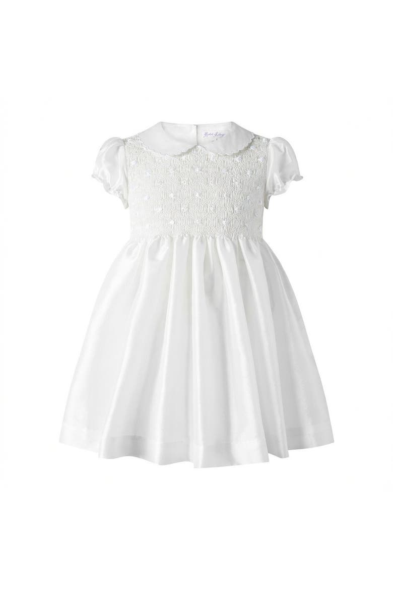 Taffeta Smocked Dress, Main, color, White