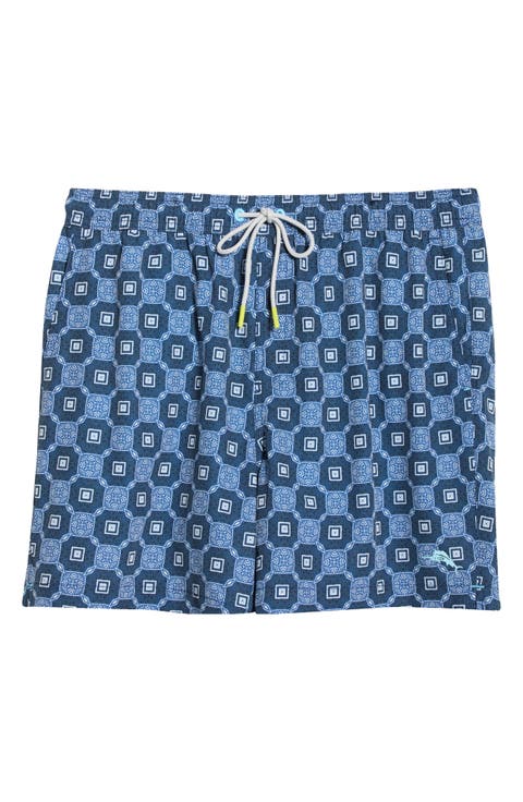 Naples Barcelos Tiles 6-Inch Performance Swim Trunks