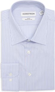 Nordstrom Trim Fit Stripe Premium Non-Iron Cotton Dress Shirt