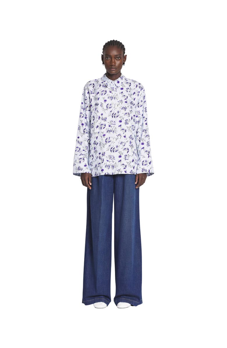 Lanvin Loose-Fit Printed Silk Shirt, Alternate, color, 