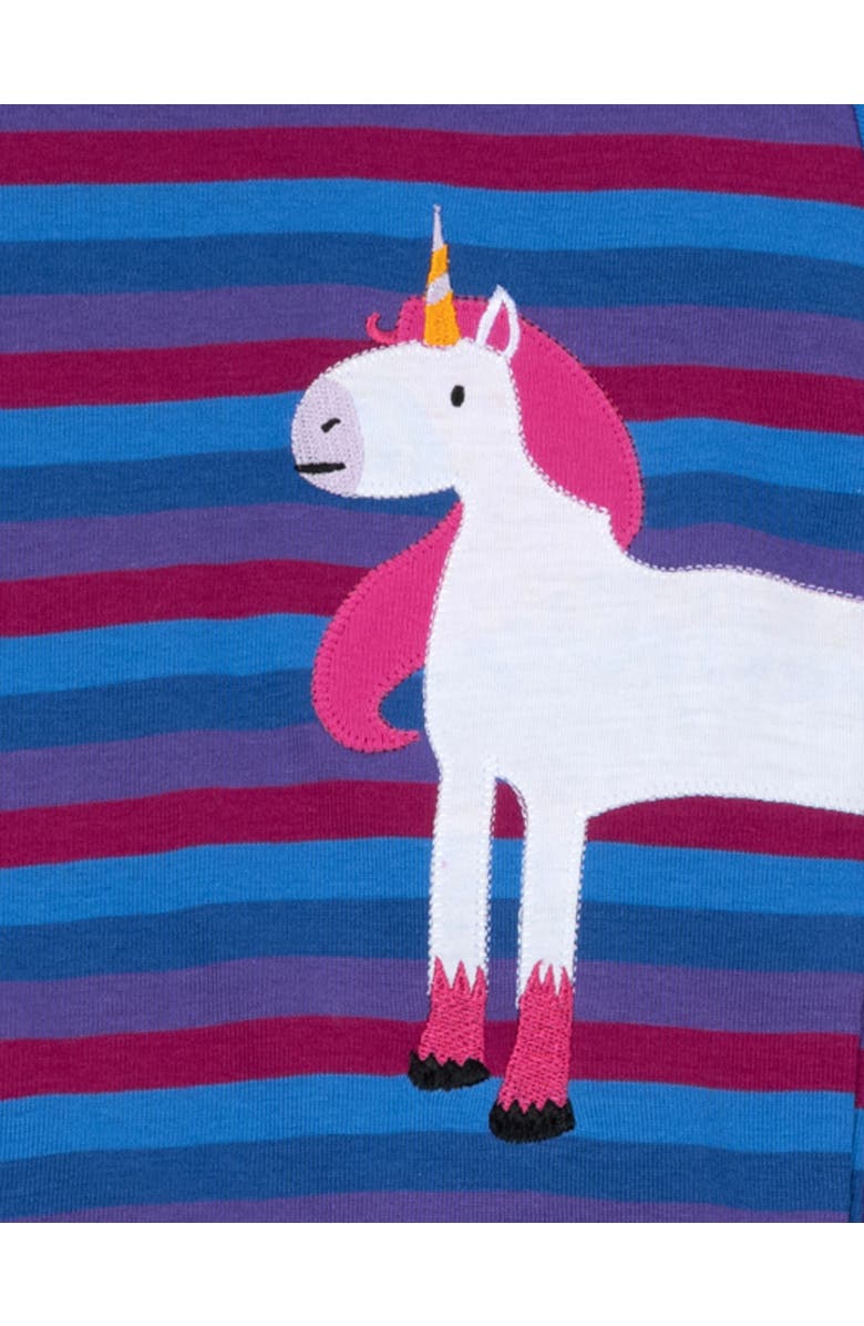 Leveret Two-Piece Cotton Printed Matching Family Pajamas, Playful Graphics, Alternate, color, Unicorn Stripes