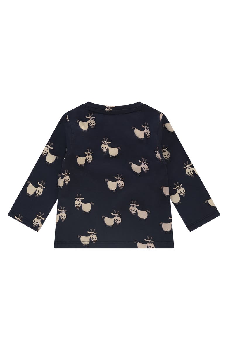 BABYFACE Allover Goat Print Long Sleeve T-Shirt, Alternate, color, Indigo