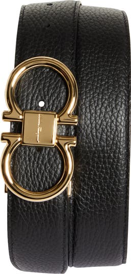 Gancini leather belt hotsell