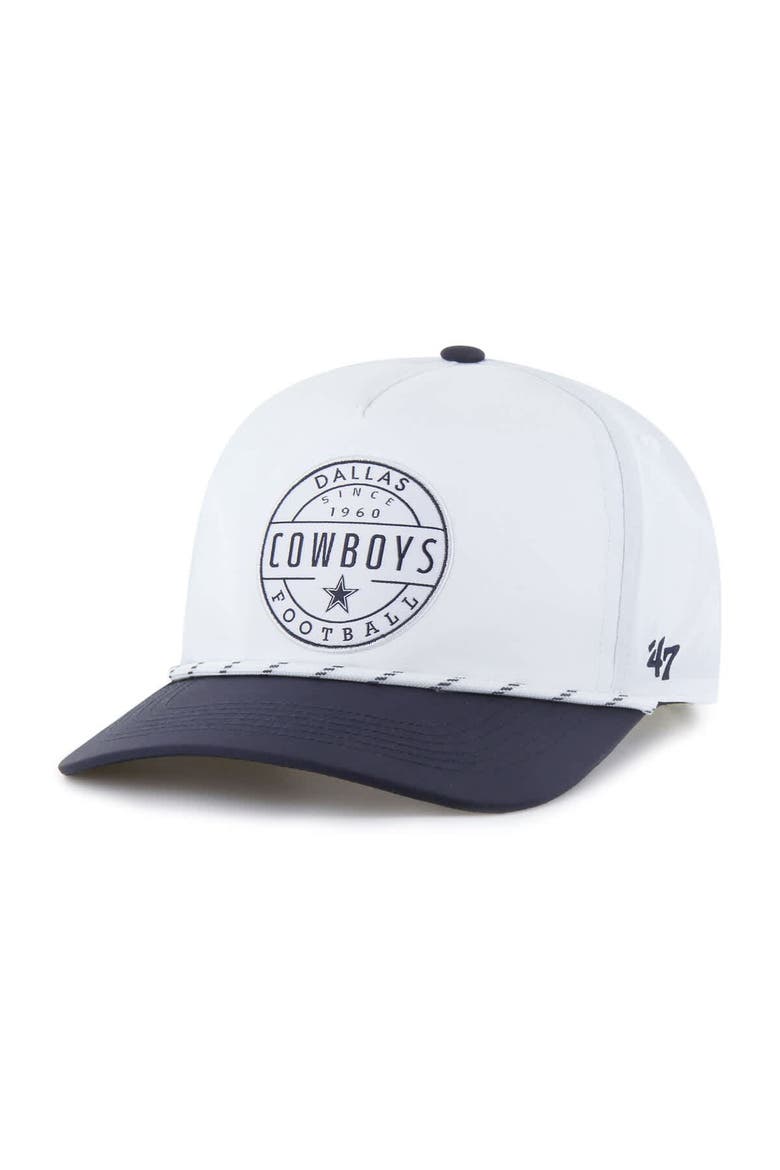 Men's '47  White/Navy Dallas Cowboys Suburbia Hitch Two-Tone Adjustable Hat, Main, color, White