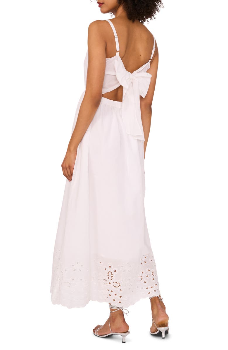 1.STATE Tie Back Sleeveless Midi Dress, Alternate, color, Ultra White