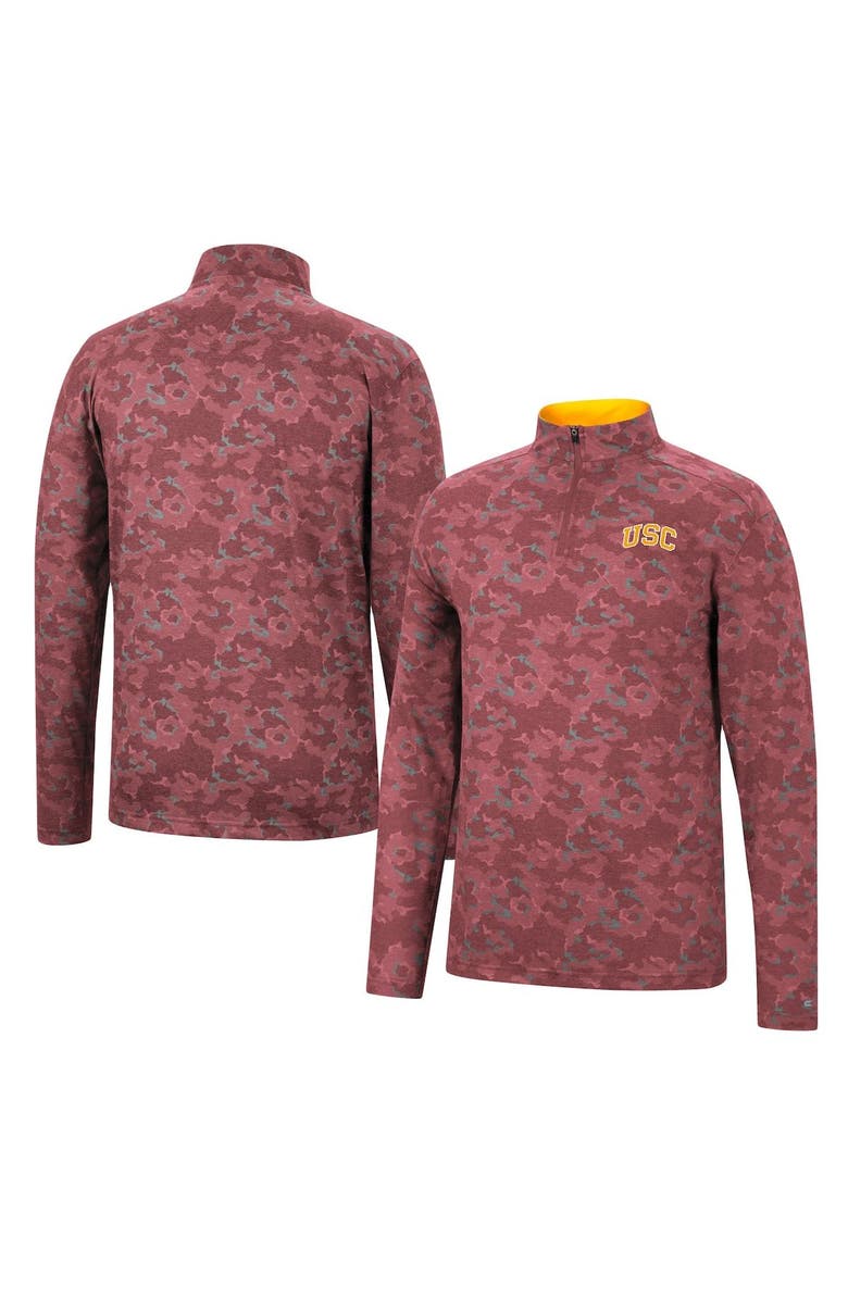 COLOSSEUM Men's Colosseum Cardinal USC Trojans Tivo Quarter-Zip Jacket, Main, color, Cardinal