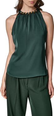 Donna Karan New York Hardware Neck Satin Blouse