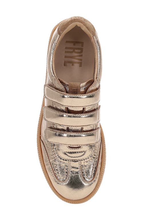 Frye Milly 3 Strap Low Top Sneaker In Dark Gold
