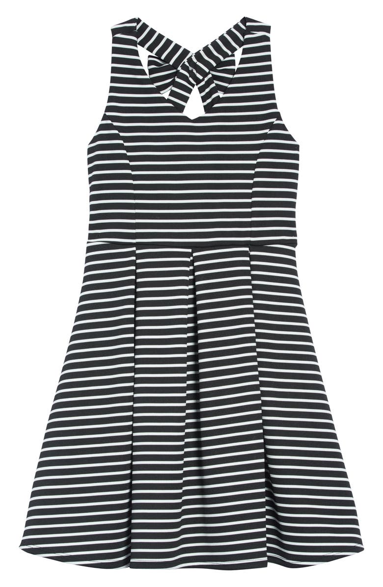 Ava & Yelly Rib Stripe Skater Dress, Main, color, 