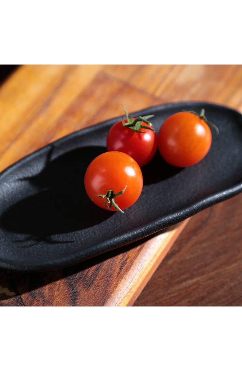 Porto Brasil Shallow Organic Oval Platter Mini Set of 4, Alternate, color, Matte Black