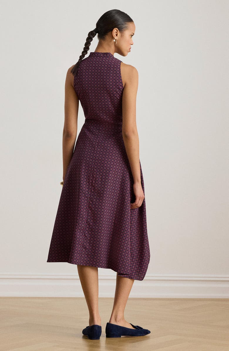 Lauren Ralph Lauren Tie Waist Midi Shirtdress, Alternate, color, Purple/Navy
