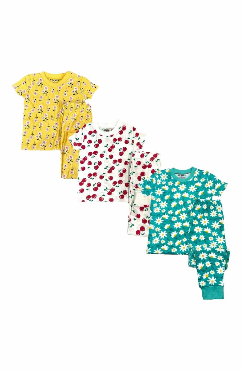 BenBen 3 Pack Girls' Shortsleeve Pajamas, Main, color, 