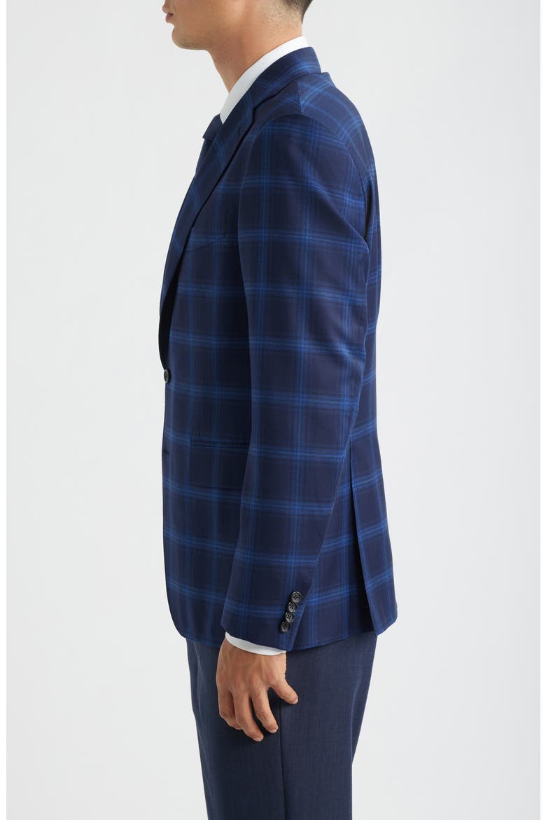 Siena Regular Fit Navy Windowpane Check Super 130s Wool Sport Coat, Alternate, color, NAVY