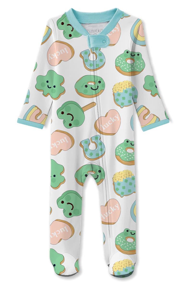 BUTTERBLU Scout Organic Cotton Footie, Main, color, Feelin' Lucky