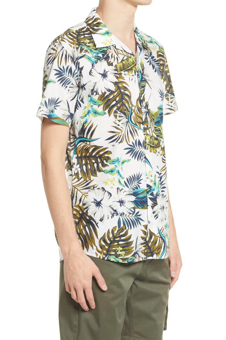 Men's Regular Fit Short Sleeve Button-Up Shirt, Alternate, color, OFF WHITE