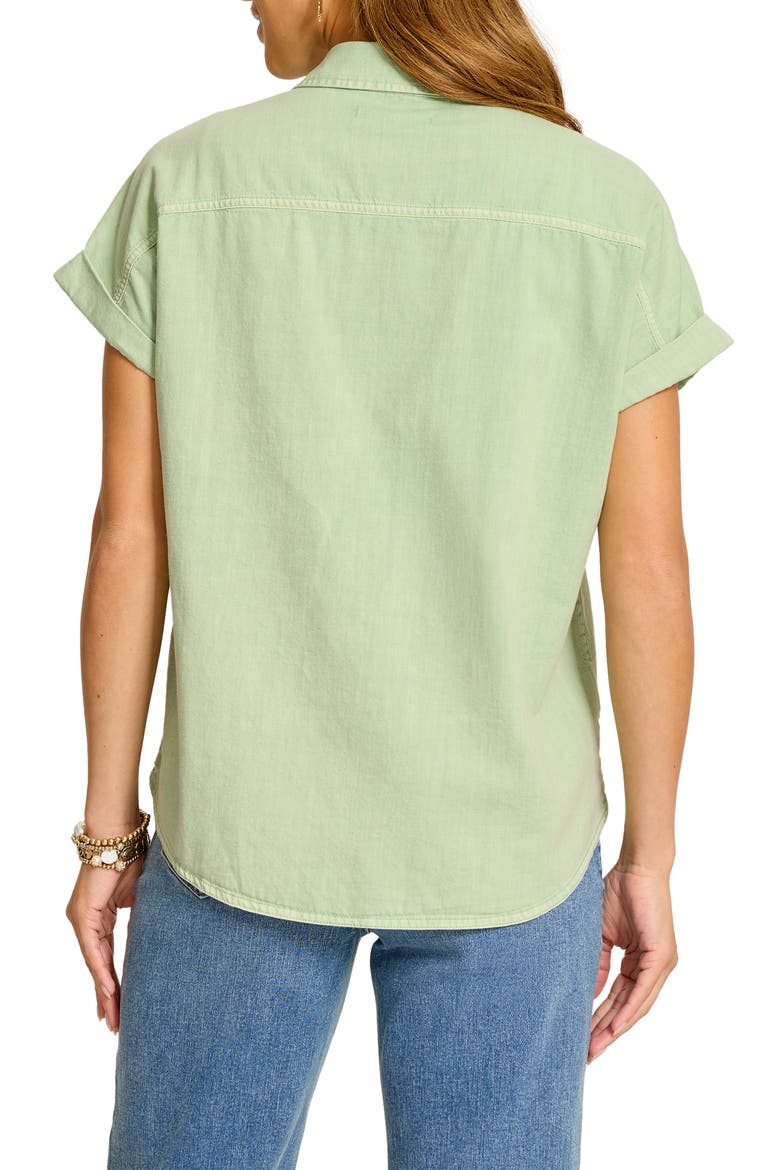 Coastal Cotton Twill Short Sleeve Button-Up Shirt, Alternate, color, LIGHT MARGARITA