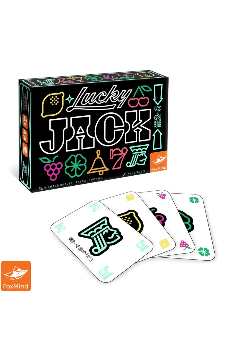 FoxMind Lucky Jack Card Game, Strategy and Luck, Alternate, color, Multicolored