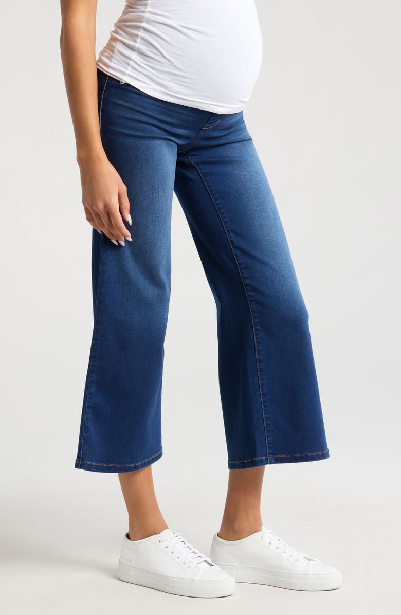 1822 Denim Over the Bump Crop Wide Leg Maternity Jeans, Alternate, color, 