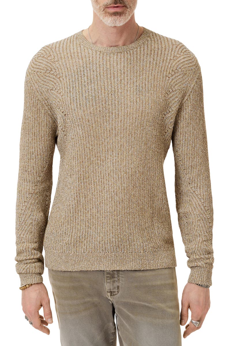 John Varvatos Vejano Regular Fit Mélange Sweater, Alternate, color, Cork