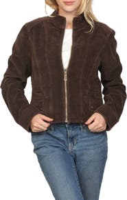 Stoosh Corduroy Zip Front Slim Fit Jacket