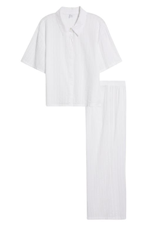 Nordstrom Seersucker Pajamas In White