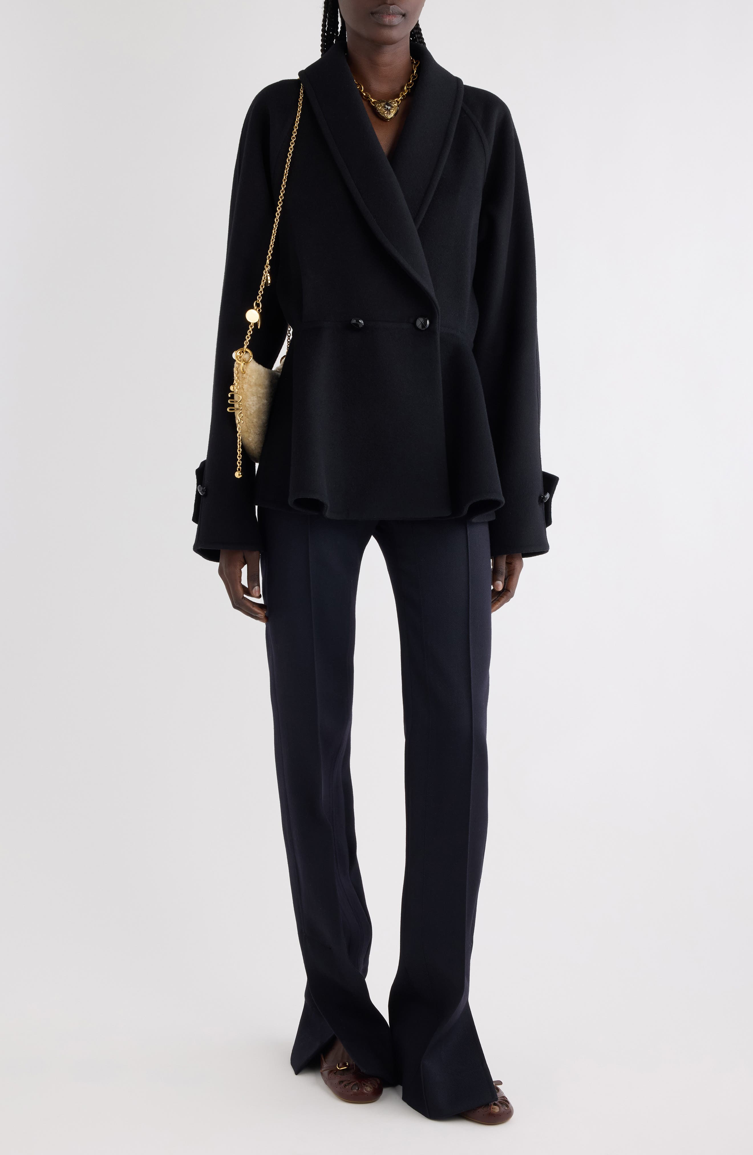 Double Breasted Wool Peplum Jacket - image 2