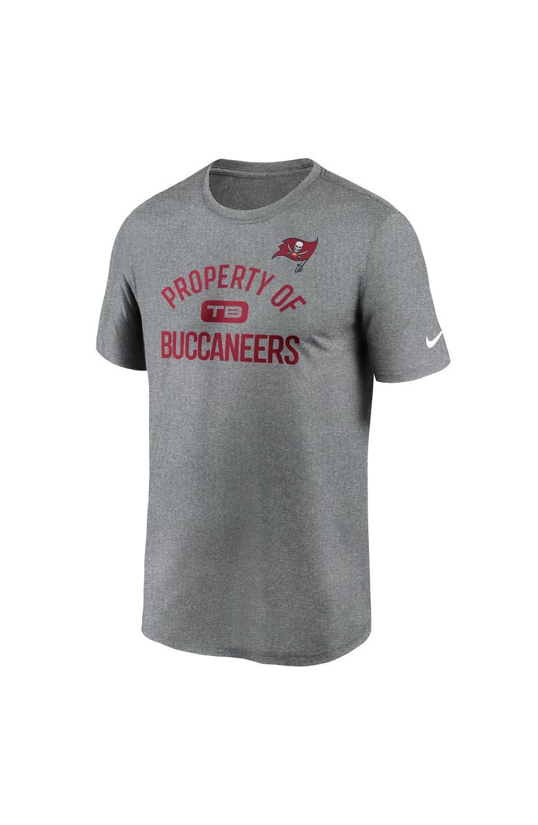 Nike Men's Nike Tampa Bay Buccaneers Heather Charcoal Property Of Legend Performance T-Shirt, Alternate, color,