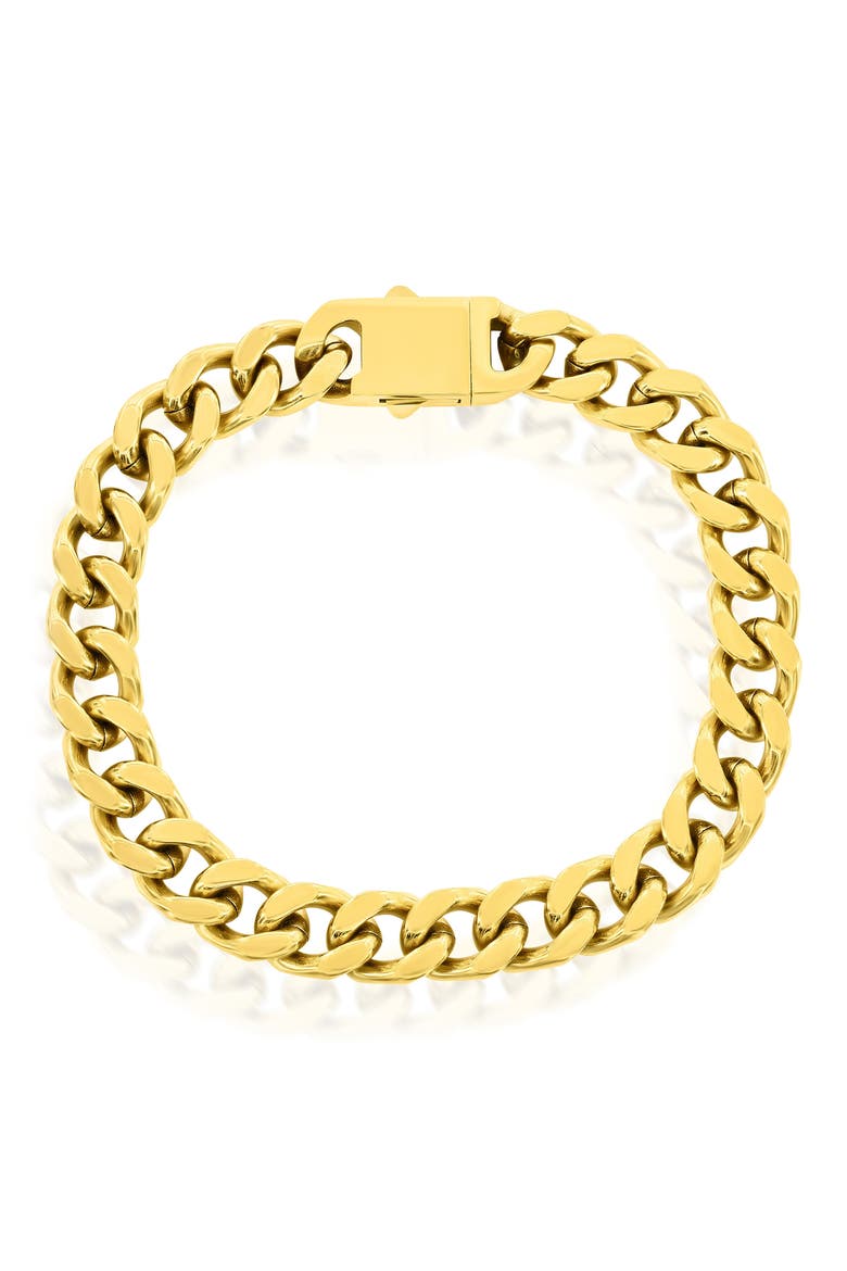 Men's 10mm Cuban Link Bracelet, Main, color, GOLD