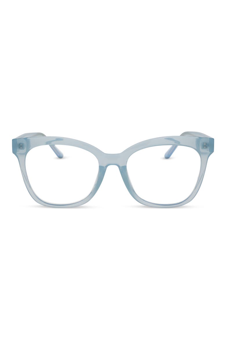 Willa 52mm Cat Eye Reading Glasses, Main, color, CRYSTAL BLUE AURA BLUE LIGHT