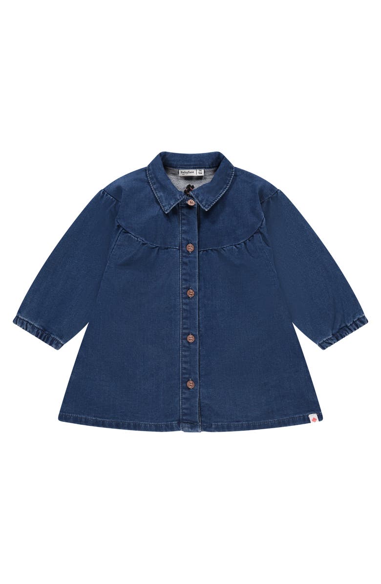 BABYFACE Long Sleeve Denim Dress, Main, color, Medium Blue