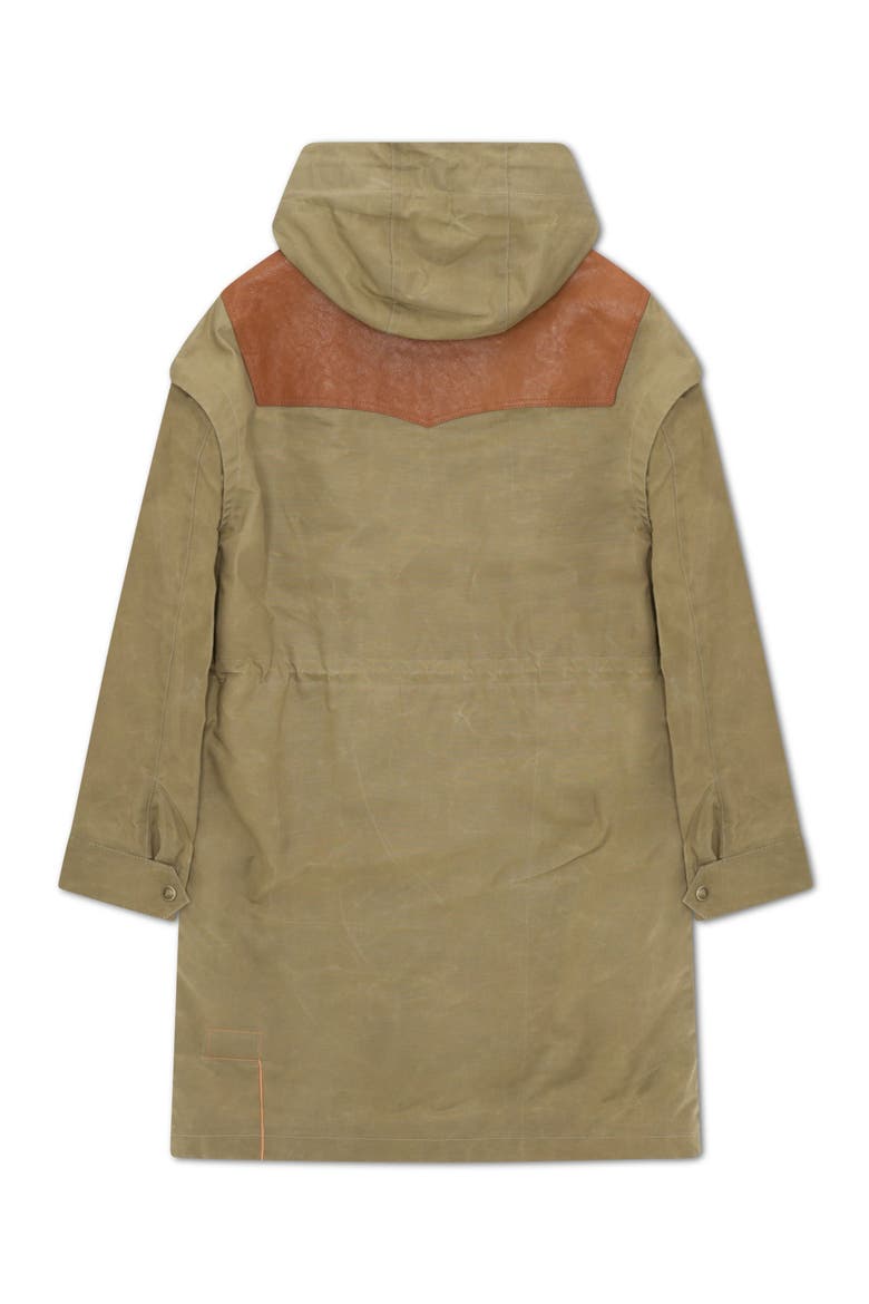 Olive Waxed Cotton Parka, Alternate, color, Olive Green