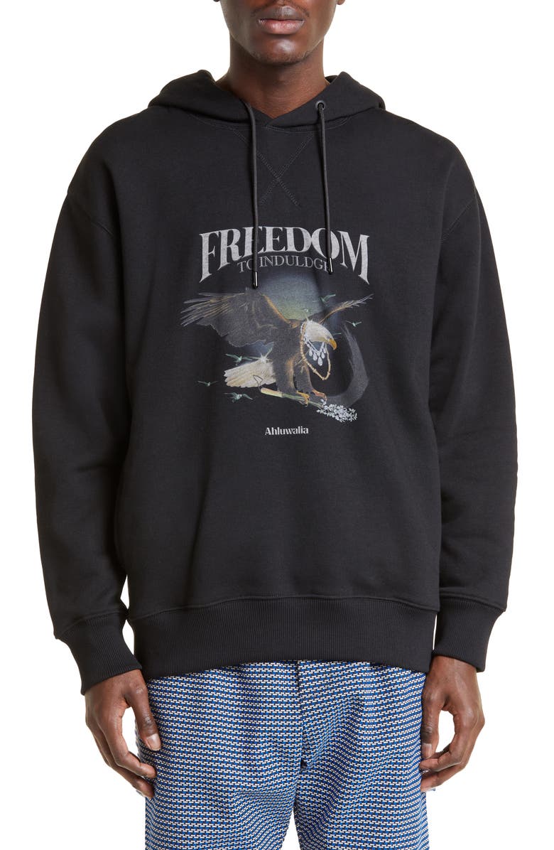 Ahluwalia Freedom to Indulge Cotton Blend Graphic Hoodie, Main, color, 